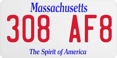 MA license plate 308AF8
