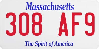 MA license plate 308AF9