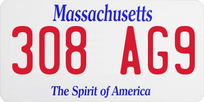 MA license plate 308AG9