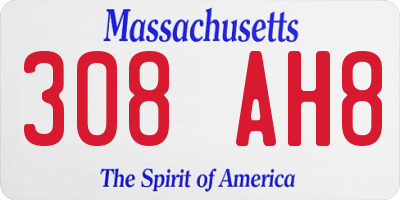 MA license plate 308AH8