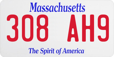 MA license plate 308AH9