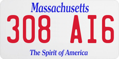MA license plate 308AI6