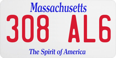 MA license plate 308AL6