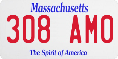 MA license plate 308AM0