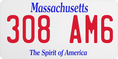 MA license plate 308AM6