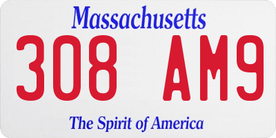 MA license plate 308AM9