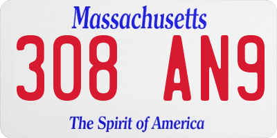 MA license plate 308AN9