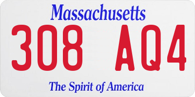 MA license plate 308AQ4