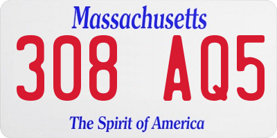 MA license plate 308AQ5