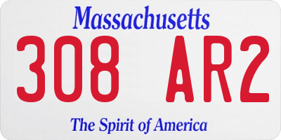 MA license plate 308AR2