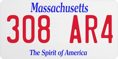 MA license plate 308AR4