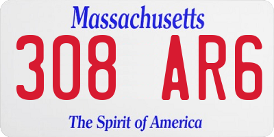 MA license plate 308AR6