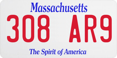 MA license plate 308AR9