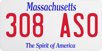MA license plate 308AS0