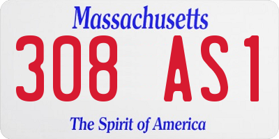MA license plate 308AS1