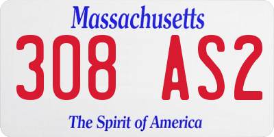 MA license plate 308AS2