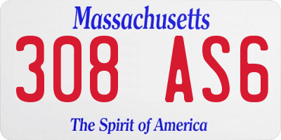 MA license plate 308AS6