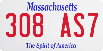 MA license plate 308AS7