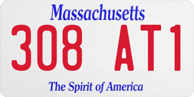 MA license plate 308AT1