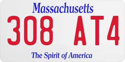 MA license plate 308AT4