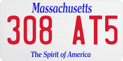 MA license plate 308AT5
