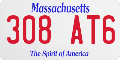 MA license plate 308AT6