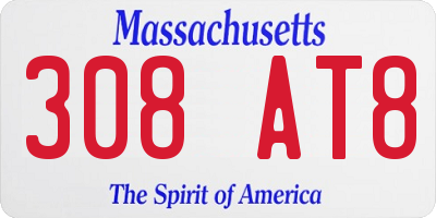 MA license plate 308AT8