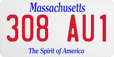 MA license plate 308AU1