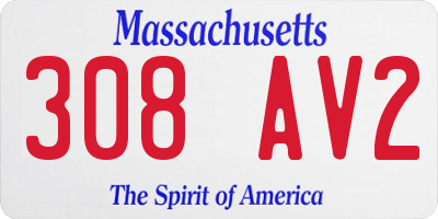 MA license plate 308AV2