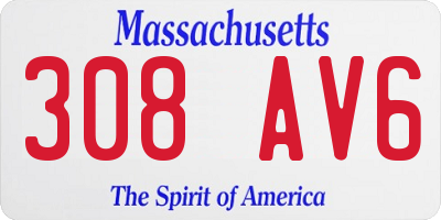 MA license plate 308AV6