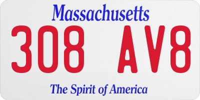 MA license plate 308AV8