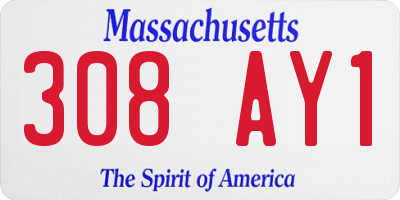 MA license plate 308AY1