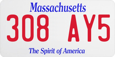 MA license plate 308AY5