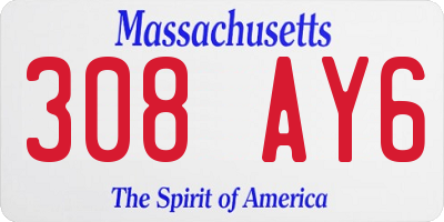 MA license plate 308AY6