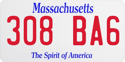 MA license plate 308BA6