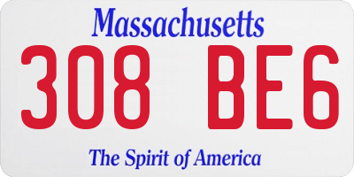 MA license plate 308BE6