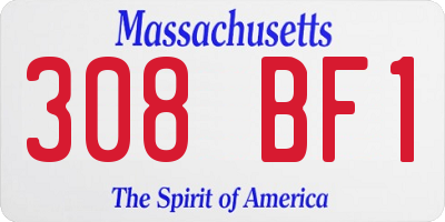 MA license plate 308BF1