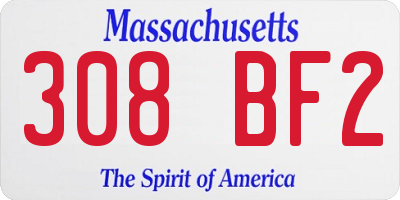 MA license plate 308BF2