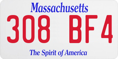 MA license plate 308BF4