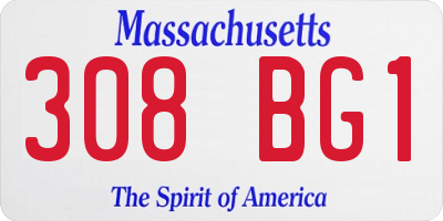 MA license plate 308BG1