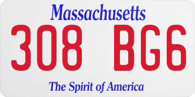 MA license plate 308BG6