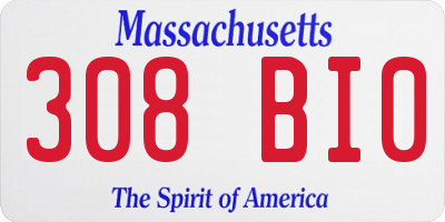 MA license plate 308BI0