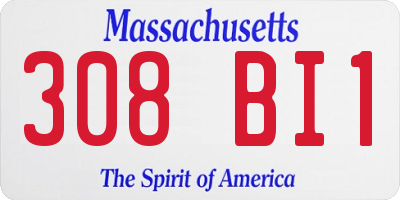 MA license plate 308BI1