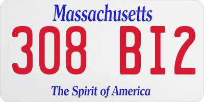 MA license plate 308BI2