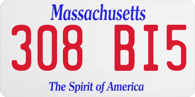 MA license plate 308BI5