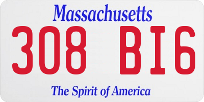 MA license plate 308BI6