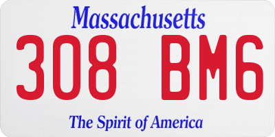 MA license plate 308BM6
