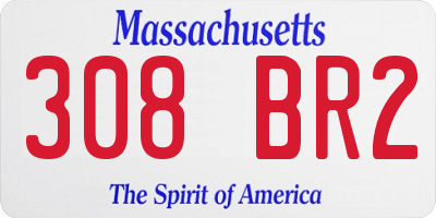 MA license plate 308BR2