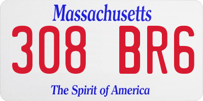 MA license plate 308BR6