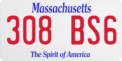 MA license plate 308BS6